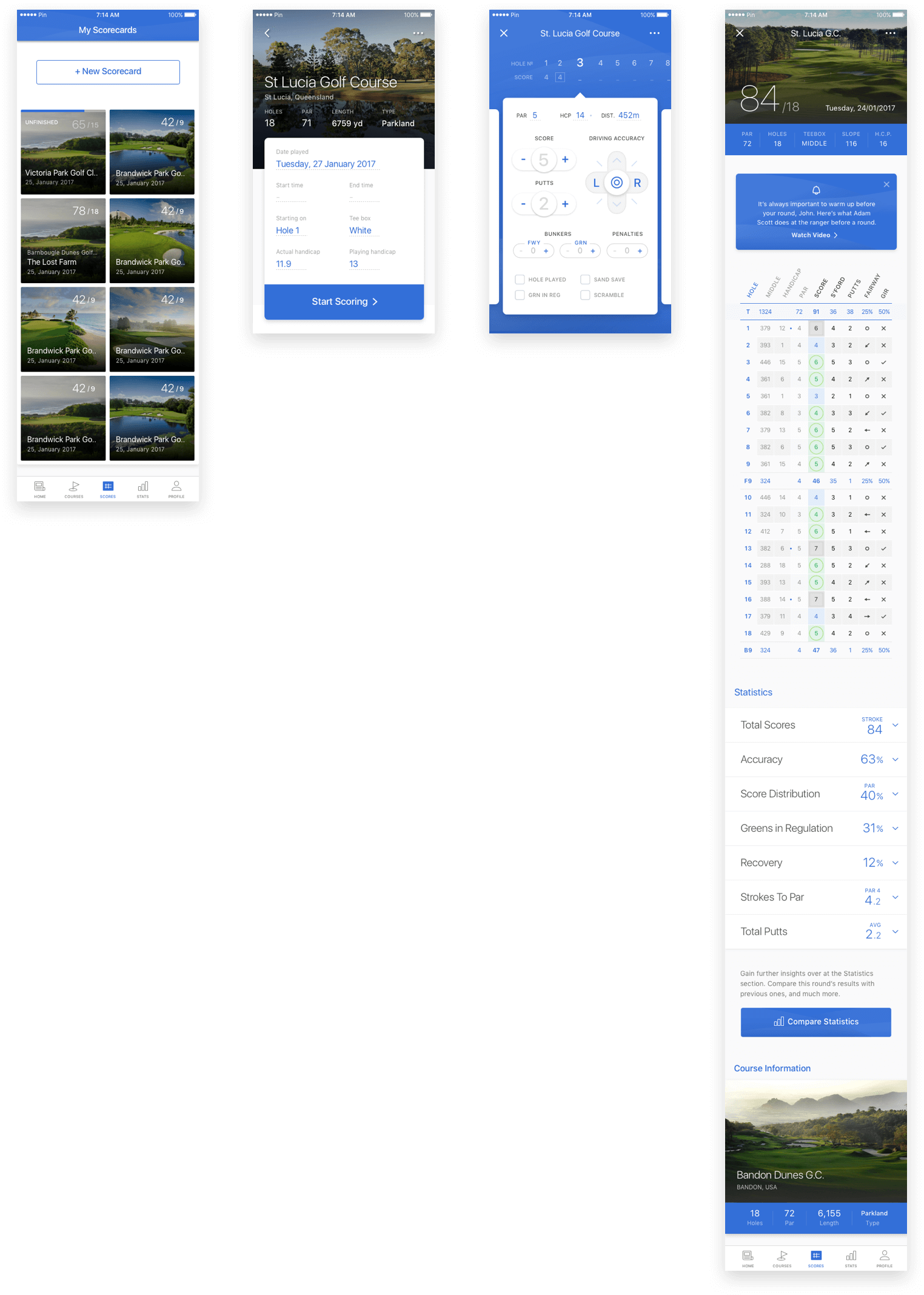 Visual Design for Scores screens