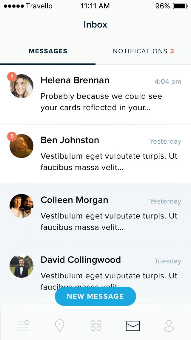 Travello – Traveller social network - Messages