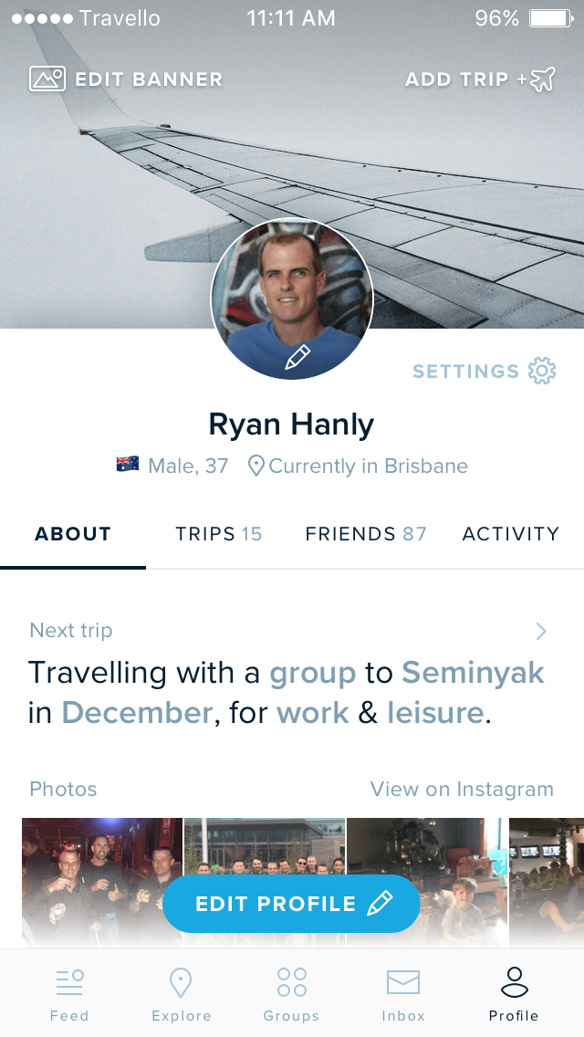 Travello – Traveller social network - My Profile