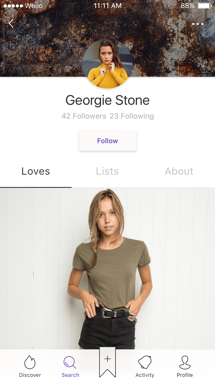 Whilo – Social wishlist - Profile