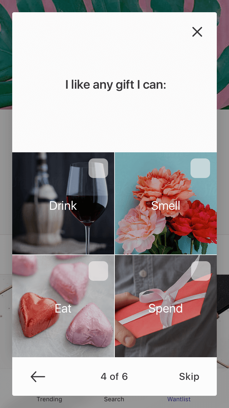 Whilo – Gift wishlist and suggestions - Gift profile quiz